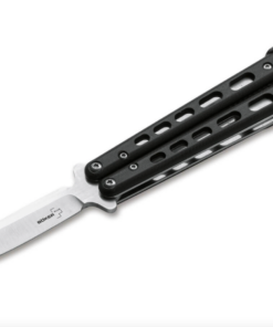 Boker Knives Boker Plus 06EX226 Balisong Satin D2 Blade with Black G10 Handles Small Butterfly Knife