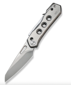 We Knife- 21031-1 Vision R Superlock Folding Knife Silver Bead Blasted Reverse Tanto Blade with Gray Titanium Handles