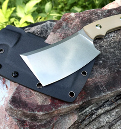 B'yond EDC BEDC2101-BR Kleever Fixed Blade Stonewash Plain Blade with G10 Handles