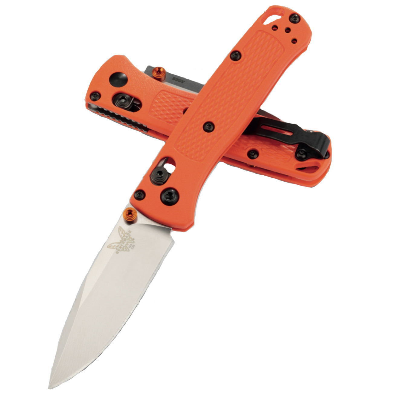 Benchmade 533 Mini Bugout Orange Grivory Handle Ultra Light Weight Knife