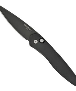 Pro-tech Knives PT3407 Newport Auto DLC Tactical Knife Plain Blade with Black Handles