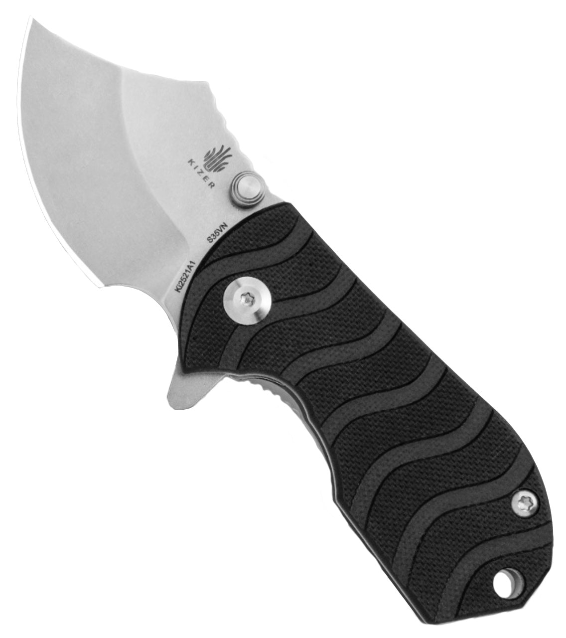 Kizer Ki2521A1 Flip Shank Frame Lock Black G10 Knife