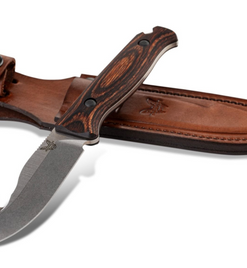 Benchmade 15004 Saddle Mountain Skinner Wood Handle Fixed Blade with Gut Hook