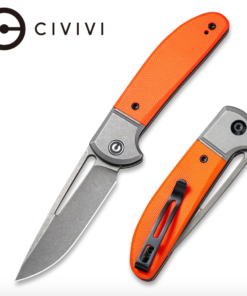 We Knife - CIVIVI Trailblazer Orange G10 Onlay On Gray Stainless Steel Handle