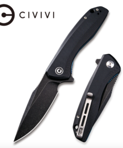 We Knife - CIVIVI Baklash Liner Lock Flipper Double Black G10 Handle Knife