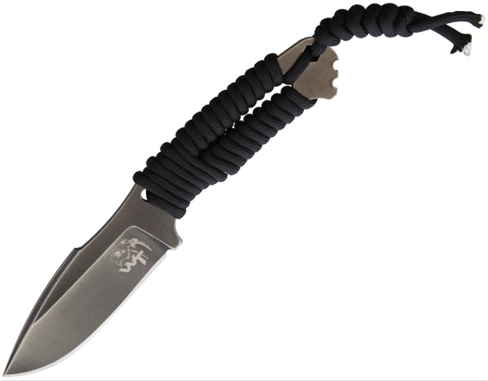 Wander Tactical WTK18 Raptor Fixed Blade Iron Washed Steel with Paracord Wrapped Handle