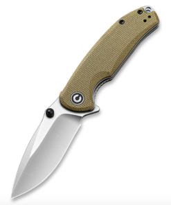 We Knife - CIVIVI Pintail Flipper Knife Olive Micarta Handle (2.98" Satin Finished CPM S35VN)