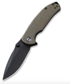 We Knife - CIVIVI Pintail Flipper Knife Dark Green Micarta Handle (2.98" Black Stonewashed CPM S35VN)