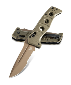 Benchmade Adamas 2750SFE-2 Adamasmatic Knife Olive Drab G-10 (3.8" Gray Serr)