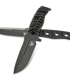 Benchmade 375BK-1 Fixed Adamas Fixed Blade Knife Black Paracord (4.2" Black)
