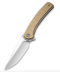 We Knife  - CIVIVI Asticus Liner Lock Knife Stonewashed Brass Handle (3.80” Satin D2)
