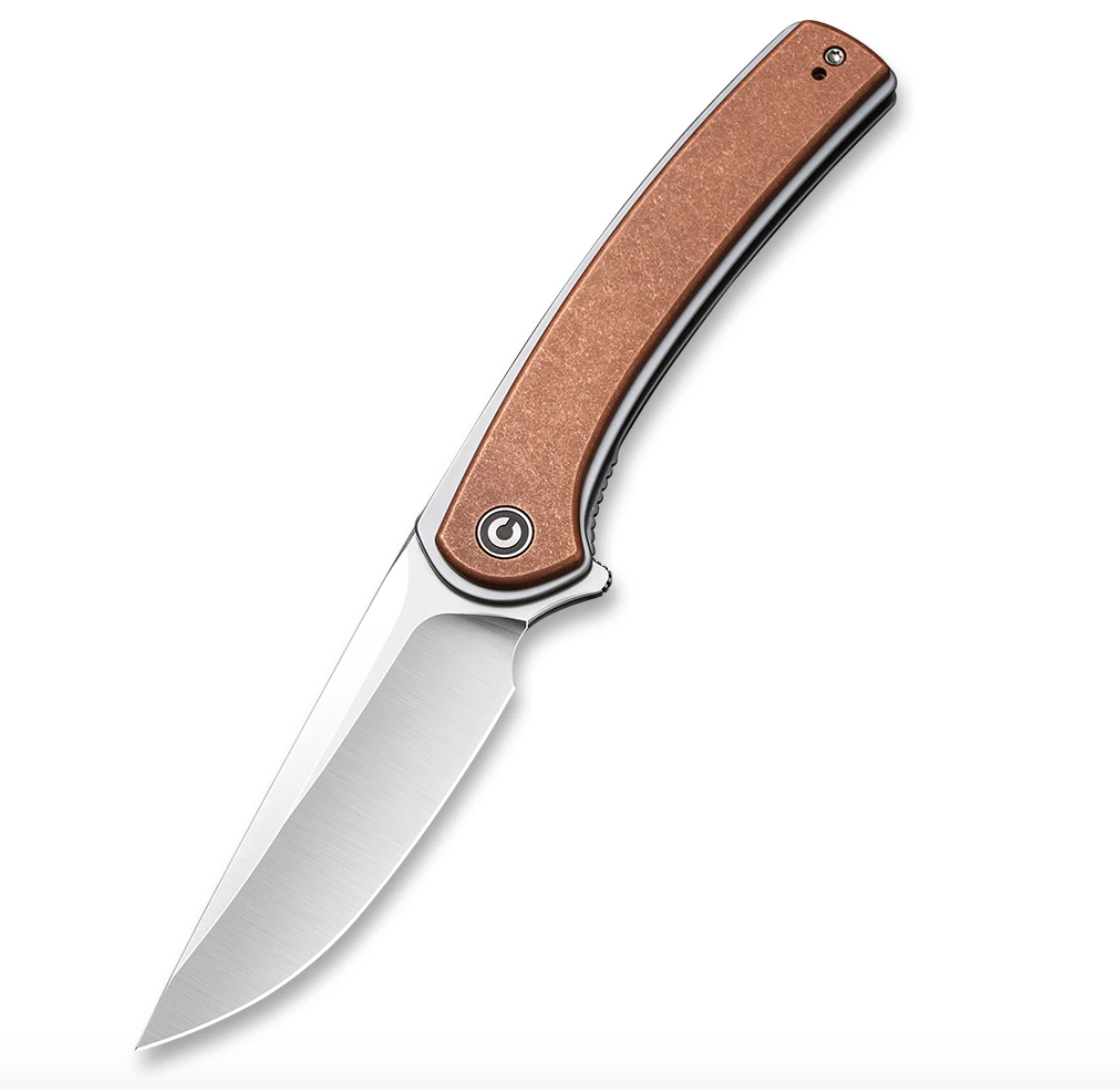 We Knife - CIVIVI Asticus Liner Lock Knife Stonewashed Copper Handle (3.80” Satin D2)