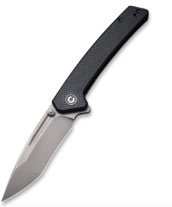We Knife  - CIVIVI Keen Nadder Flipper Knife Black Coarse G10 Handle (3.48” Gray Stonewashed Bohler N690)