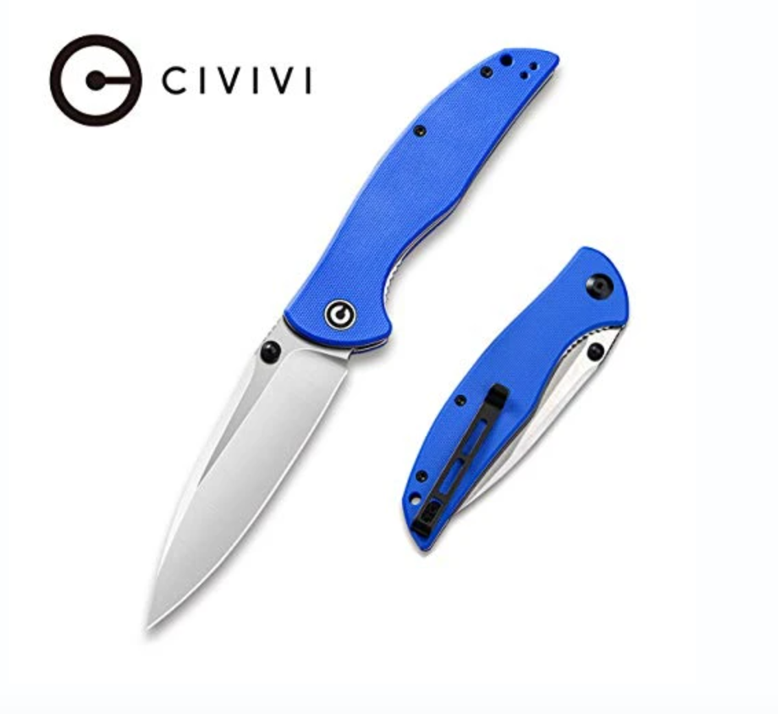 We Knife - CIVIVI Governor Thumb Studs Knife Blue G10 Handle (3.86” Satin D2)