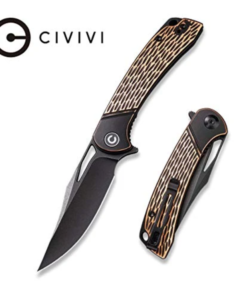 We Knife - CIVIVI Dogma Liner Lock Knife Black Polished Copper Handle (3.46'' Black Stonewashed D2