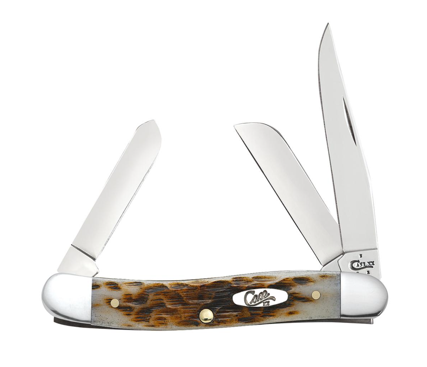 Case Amber Bone Peach Seed Jig Medium Stockman (00042)