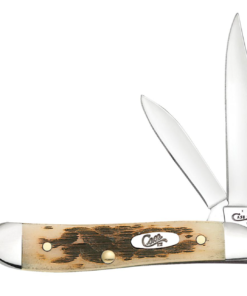 Case Amber Bone Peach Seed Jig Peanut Pocket Knife (00045)