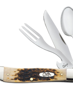 Case Amber Bone Peach Seed Jig Hobo® Pocket Knife (00052)