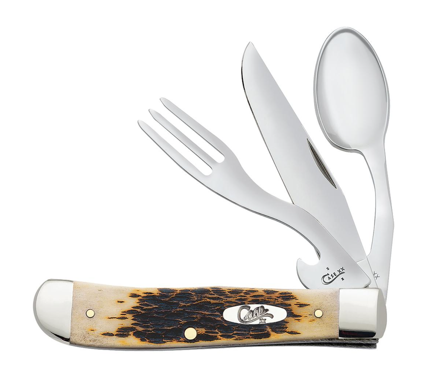 Case Amber Bone Peach Seed Jig Hobo® Pocket Knife (00052)