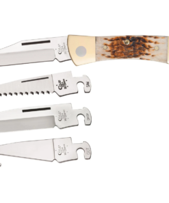 Case Amber Bone Peach Seed Jig XX-Changer® with Gut Hook Pocket Knife (00110)