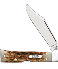 Case Amber Bone Peach Seed Jig Mini CopperLock® Pocket Knife (00133)