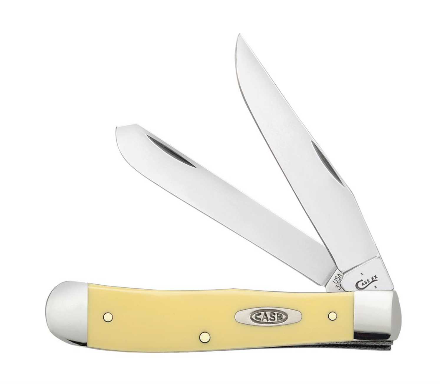 Case Yellow Synthetic Chrome Vanadium Trapper Pocket Knife (00161)