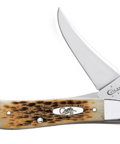 Case Amber Bone Peach Seed Jig RussLock® Pocket Knife (00260)
