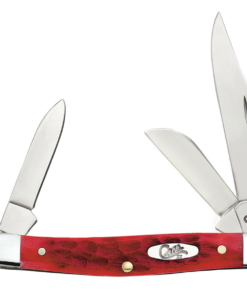 Case Dark Red Bone Standard Jig Chrome Vanadium Medium Stockman Sloped Bolster  (06981)