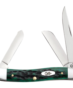 Case Pocket Worn® Bermuda Green Bone Peach Seed Jig Medium Stockman (09721)