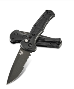 Benchmade 9070SBK AUTO Claymore Auto Knife Black Grivory (3.6" Black Serr)