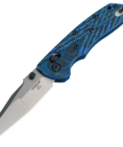 Hogue Knives HOGK24263 Deka Manual Folder Wharncliffe Blade Tumbled Finish G-Mascus Blue Lava G10 Frame