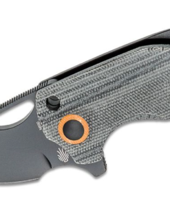 Kizer V2561N2 Vanguard Catshark Detent Lock Front Flipper Knife Black Drop Point Blade Black Micarta and Titanium Handles