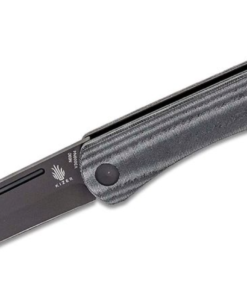 Kizer V3009N4 Vanguard Rolf Helbig Pinch Folder Black Blade Black Linen Micarta Handles
