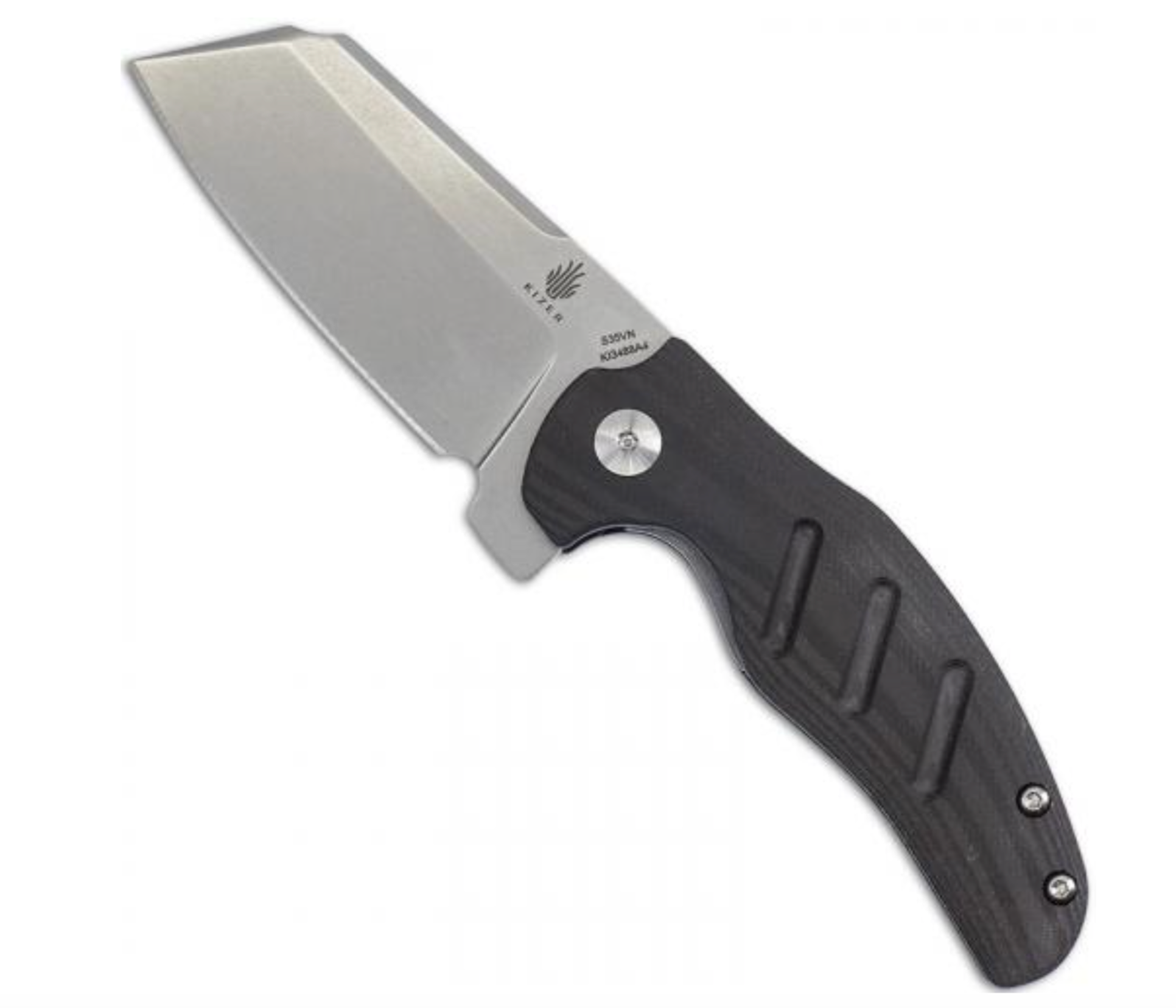 Kizer KI3488A4 C101C Mini Sheepdog Stonewashed S35VN Sheepsfoot Blade, Carbon Fiber Handles