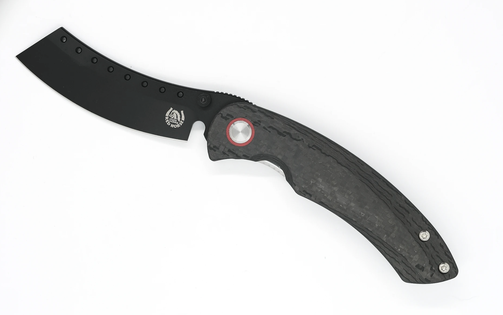 Red Horse Knife Works Hell Razor P Series with Carbon Fiber Handles/ PVD Black Blade