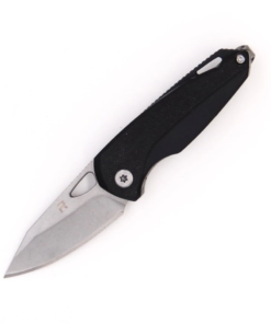 REVO Knives Vipera Stonewashed Drop Point Blade with Textured Black G10 Handles