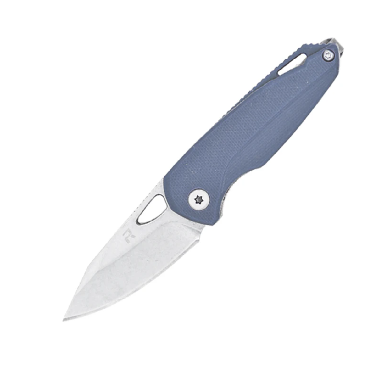 REVO Knives Vipera Stonewashed Drop Point Blade with Textured Turquoise(Gray) G10 Handles