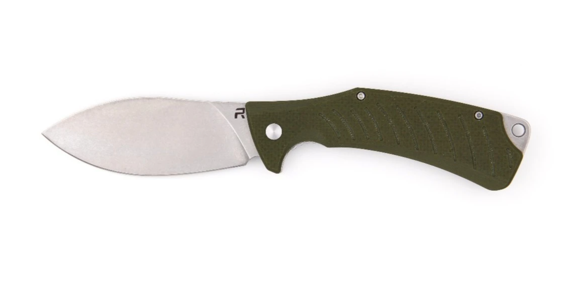 REVO Knives Ness Stonewashed Blade with Dark Earth(OD Green) G10 Handles Liner Lock Knife