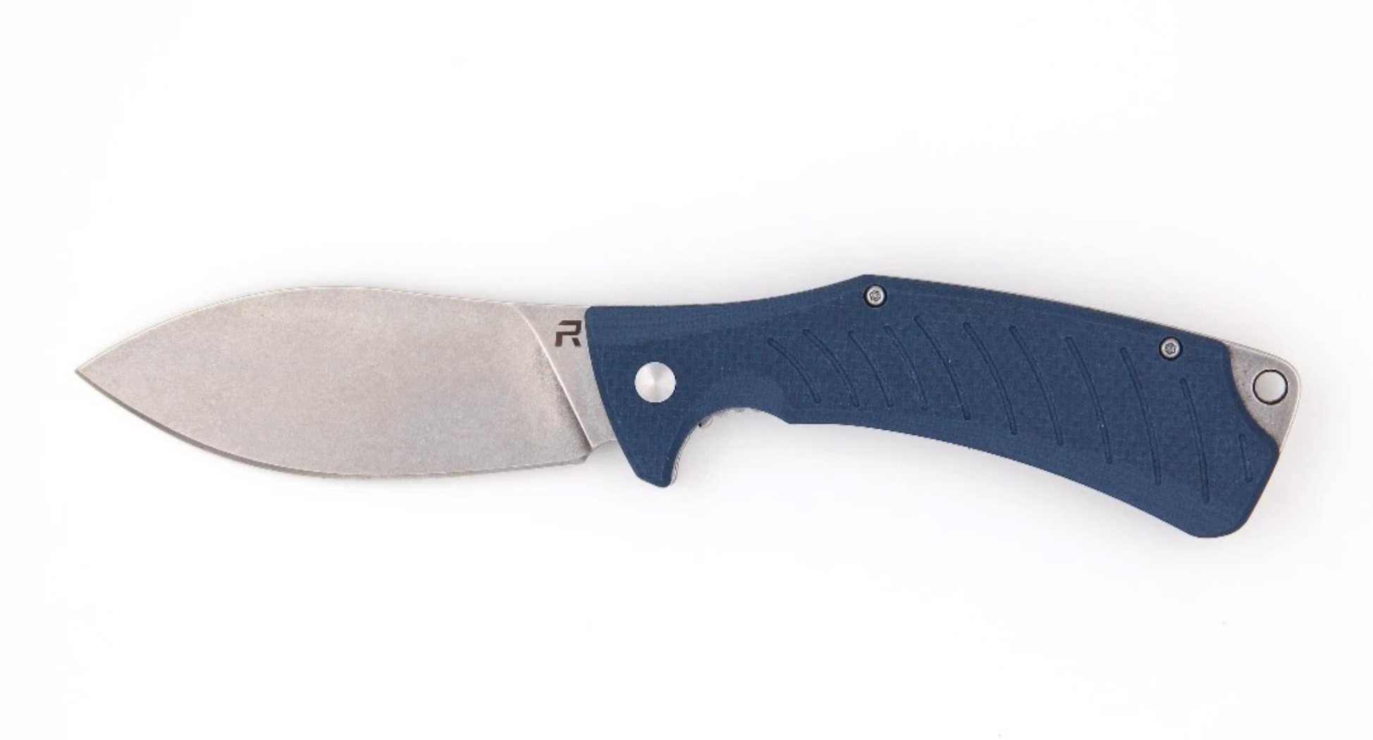 REVO Knives Ness Stonewashed Blade with Gray(Blue) G10 Handles Liner Lock Knife