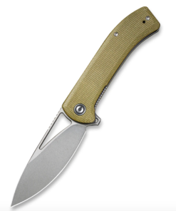 We Knife -Civivi Riffle Flipper Knife Olive Micarta Handle Stonewashed Blade