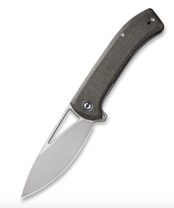 We Knife -Civivi Riffle Flipper Knife Dark Green Micarta Handle Stonewashed Blade