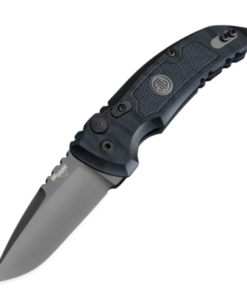 Sig Knives SIG16112 A01-MicroSwitch Tactical Automatic Folder Grey Cerakote Finish Drop Point Blade with Solid Black G10 Frame Handles
