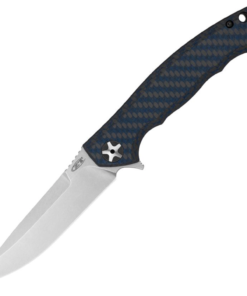 Zero Tolerance Knives ZT 0452BLUCF Sinkevich Stonewash Magnacut Blade with Blue Carbon Fiber Handles