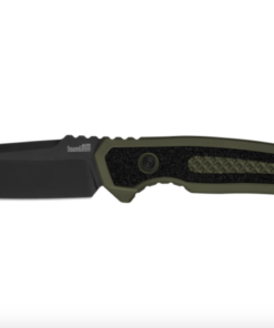 Kershaw 7105OLBLK Launch 16 Automatic Folder Black Cerakote Blade with Black Aluminum and Olive Green Insert Handles
