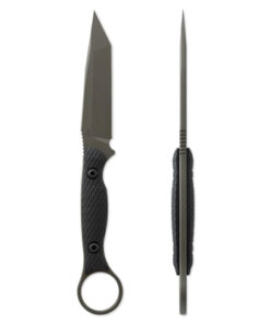Toor Knives Serpent Fixed Blade/ Caiman Green Tanto Blade with Black Textured G10 Handles