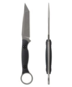 Toor Knives Serpent Fixed Blade/ Shadow Black Tanto Blade with Black G10 Textured Handles