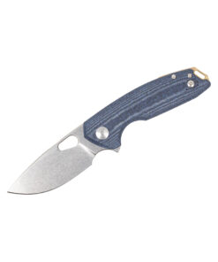 GiantMouse Knives Vox/Anso ACE Tribeca Linerlock Knife Stonewash Magnacut Blade with Denim Canvas Micarta Handles