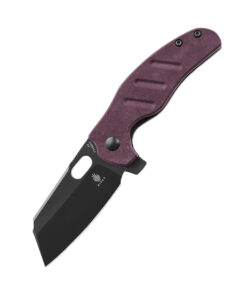 Kizer V3488A5 Vanguard Mini Sheepdog C01C Black Stonewash Blade with Red Richlite Handles