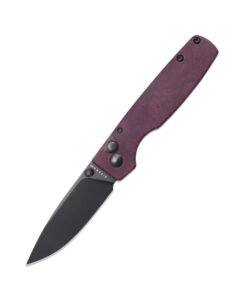 Kizer Original V3605C3 Button Lock Knife Black 154CM Blade with Red Richlite Handles