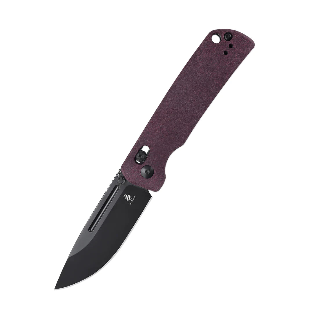 Kizer Escort V4481C1 Clutch Lock Folder 154CM Black Blade with Red Richlite Handles